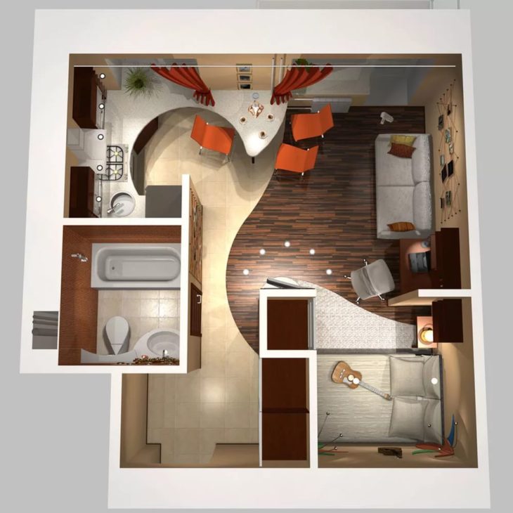 дизайн интерьера маленькой квартиры